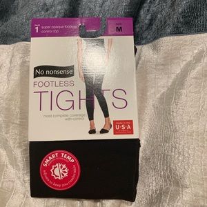 No nonsense womans black opaque footless tights
